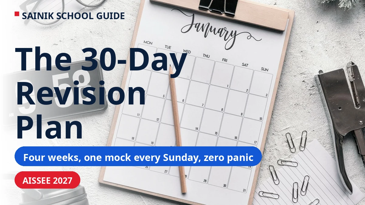 The 30-Day Revision Plan Before AISSEE 2027: A Week-by-Week Countdown to 31 January