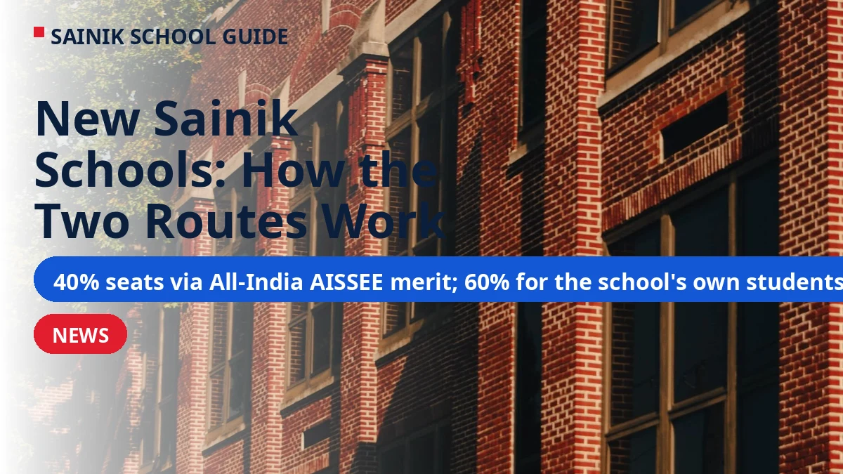 New Sainik Schools Explained: How the 40% AISSEE Route and 60% School Route Actually Work