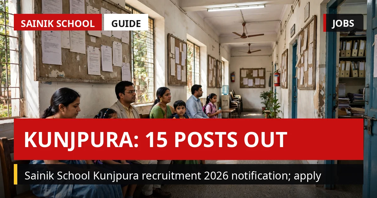 Sainik School Kunjpura Recruitment 2026: 15 Teaching & Non-Teaching Posts, Apply by 31 October