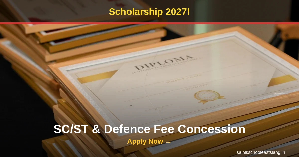 Sainik School Scholarship 2027: Complete Fee Concession Guide for SC/ST, Defence & Meritorious Students